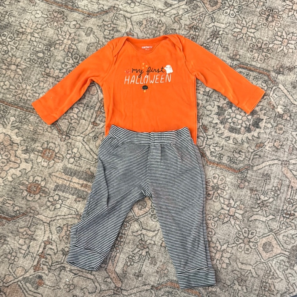 Carter's My First Halloween Outfit - Orange and Striped